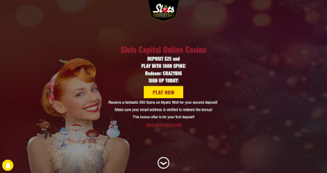Screenshot of Slots Capital Casino website.
